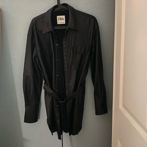 Zara faux leather shacket